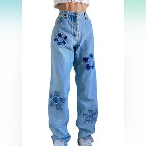 Women's Y2K Fashion Wide Leg High Waist Denim Pants Boyfriend Jeans Loose Fit Ba